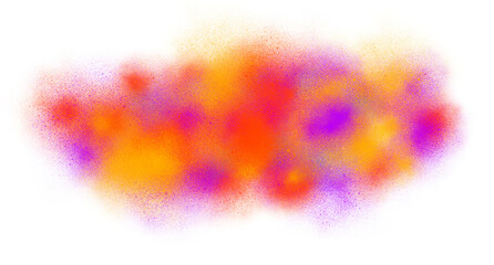 Explosion of Bright Color Dust Particles on transparent background
