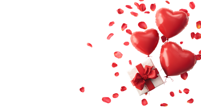 red hearts  with patels on white background