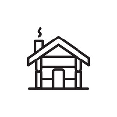 Editable Cabin House Icon Home, Cottage, Lodge Vector Illustration