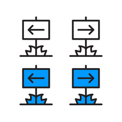 Editable Direction Sign Icon Set Navigation and Travel Vector Illustration