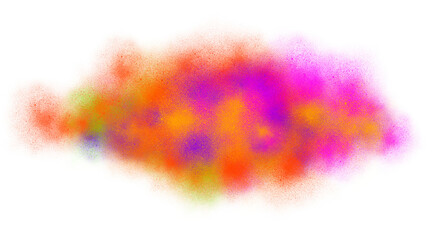 Dynamic Festival Dust Explosion with Rainbow Colors isolated on transparent background