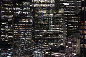 Toronto city skyline at winter night