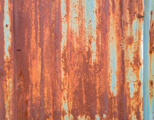 Fototapeta premium Rusty corrugated metal sheet