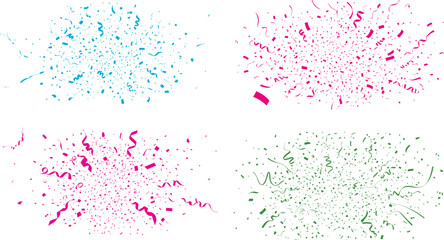 Confetti isolated on transparent background.
