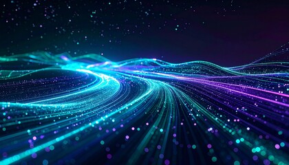 Abstract Background - Glowing Particle Stream