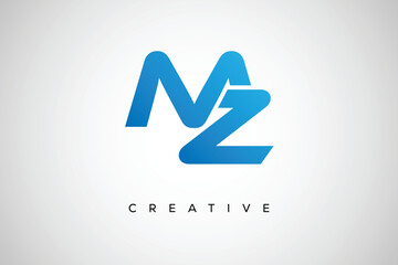 MZ Creative Monogram Lettermark Logo – Modern Branding Design & Business Identity