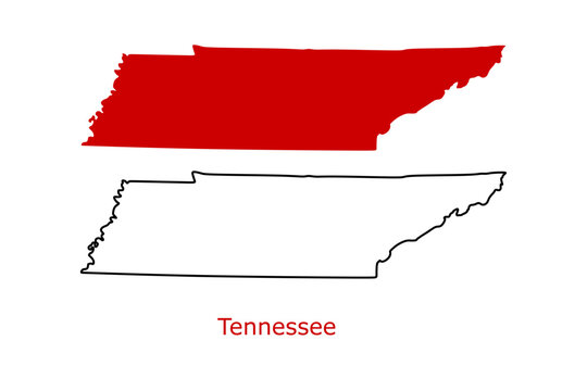 Tennessee – Map Outline, Printable State, Shape, Stencil  Tennessee State Map Shape Business Card Holder display picture 1