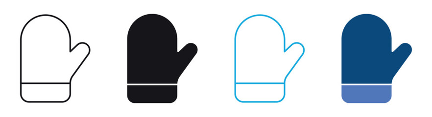 Oven mitts icon vector. Cooking gloves icons symbol in line and flat style. Vector illustration
