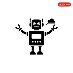 Fototapeta premium Modern robot icon cloud connection future technology ai concepts vector illustration vector