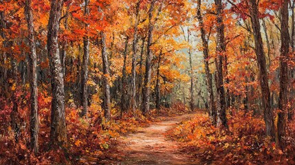Fototapeta premium Autumn forest path