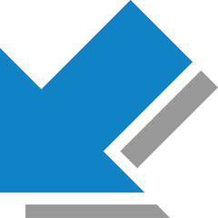 影付き太い矢印のアイコン、青
Thick arrow icon with shadow, blue