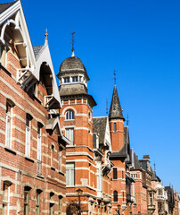 Obraz premium Old buildings in Antwerp, Belgium. Historic center of city. Travel photo
