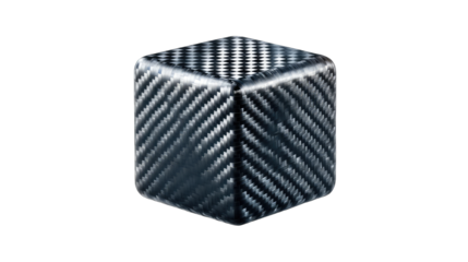 Dark gray cube with carbon fiber texture