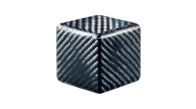 Dark gray cube with carbon fiber texture