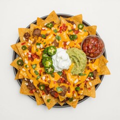 Nacho Platter with Sour Cream Topping