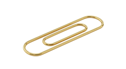 Gold paperclip isolated on white background 3.