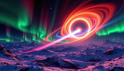 magnetosphere deflecting solar wind, protecting ionosphere from radiation, futuristic glowing auroras stretching across polar regions over oceans and continents