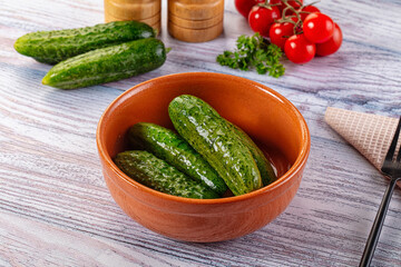 Homemade lightly salted cucumbers snack