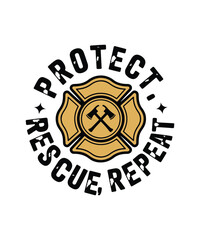 Firefighter T-Shirt Design, Brave First Responder Apparel, Fire Rescue Graphics Proud Firefighter Gifts for Men's Women & Kids, Fire Dept Hero Clothing Fireman Pride Shirt Artwork