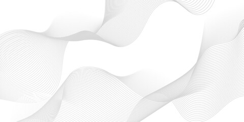 Vector wave digital white and gray blend futuristic technology flow tech transparent line stripe energy connection web music and sound, beautiful dynamic smooth space texture background.	
