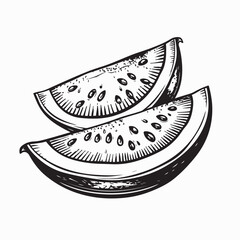 Cute watermelon slice vector illustration isolated on white background