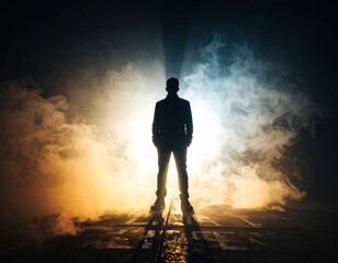 Editable Event Poster Template with Smoke Silhouette