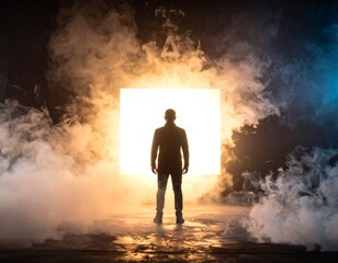 Editable Event Poster Template with Smoke Silhouette