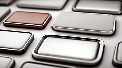 Computer keyboard featuring a single interconnected button representing financial automation and grid icon concept