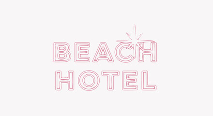 Fototapeta premium Elegant neon sign for a beachfront hotel, evoking coastal vibes and relaxation