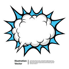 Comic Book Style Speech Bubble, Empty Pop Art Cloud