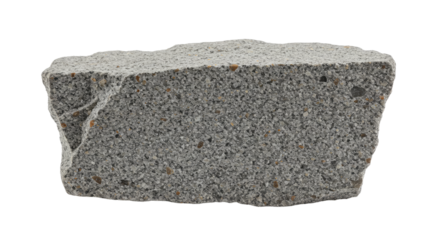 Gray porous rock sample close up view.