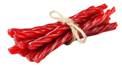 Red candy sticks on christmas isolated on white background