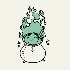 doodle with poison pot illustration sketch
