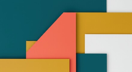 Colorful Geometric Shapes in Abstract Composition Art Design