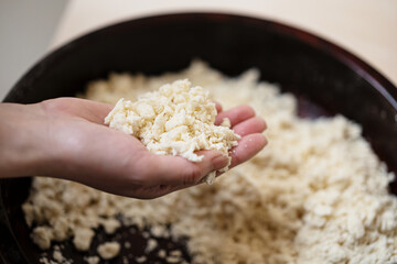 手打ちうどん　生地作り