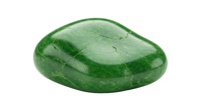 Green polished nephrite jade tumbled stone.