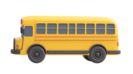Yellow Cartoon School Bus 3D Model Render