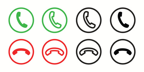 Circular Phone Call Icons in Multiple Colors