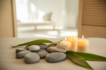 Minimalist Spa Scene with Stacked Stones and Calm Ambiance