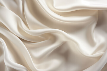 Obraz premium Ivory cream satin fabric with soft folds, background