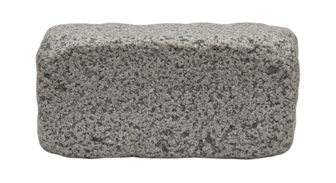 Grey stone block rectangular shape building material.