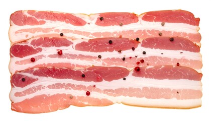 Three slices of bacon, seasoned