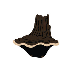 Chaga mushroom on white background: natural health supplement fungus – flat illustration