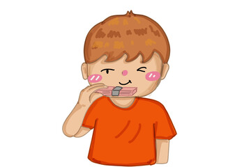 a boy with some money 