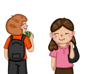 a boy and a girl are accidentally meet in a pubic 