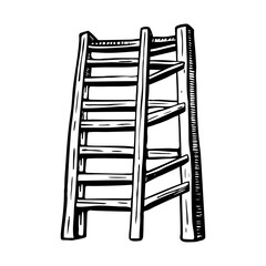 A vintage style illustration showing ladder