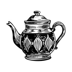 A sketchy style illustration representing teapot