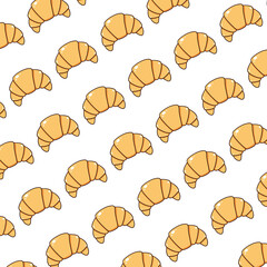 Seamless background Golden croissant illustration
