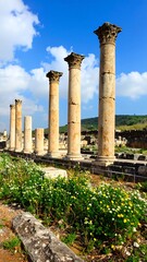 Fototapeta premium Ancient columns in a sunny landscape
