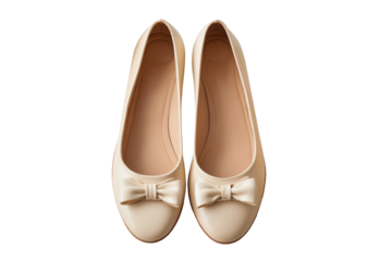 Beige ballet flats, top view